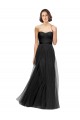 Sweetheart Long Tulle Black Sleeveless Bridesmaid Gown Victoria