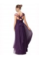 Sweetheart Long Tulle Plum Purple Cap Sleeves Bridesmaid Dress Victoria