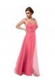 Spaghetti Straps Long Tulle Watermelon Sleeveless Bridesmaid Dress Victoria