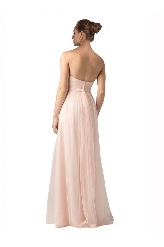 Sweetheart Long Tulle Nude Sleeveless Bridesmaid Dress / Evening Dress Victoria