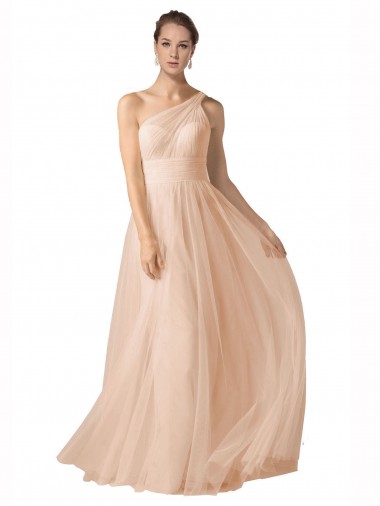 Sweetheart Long Tulle Nude Sleeveless Formal Dress / Bridesmaid Dress Victoria