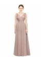 V-Neck Long Tulle Blush Sleeveless Bridesmaid Dress Victoria