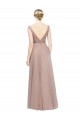 V-Neck Long Tulle Blush Sleeveless Bridesmaid Dress Victoria