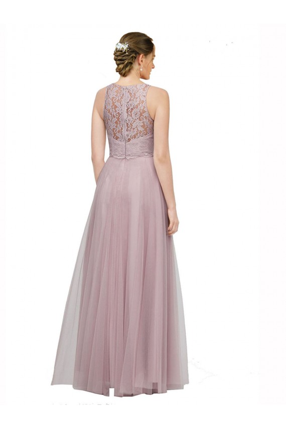 Sweetheart Long Tulle & Lace Light Lilac Sleeveless Bridesmaid Dress Victoria