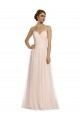 Spaghetti Straps Long Tulle Pink Sleeveless Bridesmaid Dress Victoria