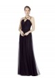 High Neck Long Tulle Black Sleeveless Bridesmaid Gown Victoria