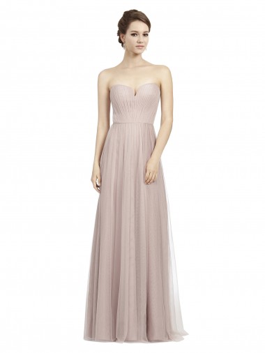Sweetheart Long Tulle Vintage Rose Sleeveless Formal Dress / Bridesmaid Dress Victoria