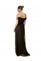 Off the Shoulder Long Tulle & Sequin Black Sleeveless Bridesmaid Dress Victoria