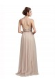 Halter Neck Long Tulle Nude Sleeveless Bridesmaid Dress Victoria