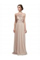 Halter Neck Long Tulle Nude Sleeveless Bridesmaid Dress Victoria