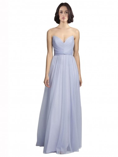Sweetheart Long Tulle Lilac Sleeveless Bridesmaid Dress Victoria