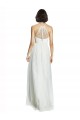 High Neck Long Tulle White Sleeveless Bridesmaid Dress Victoria