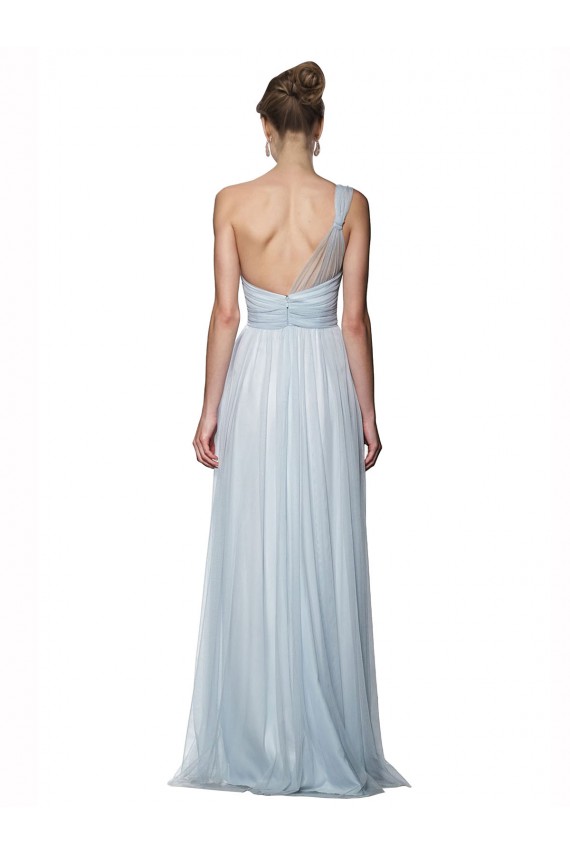 One Shoulder Long Tulle Mist Sleeveless Bridesmaid Dress Victoria