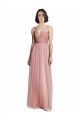 V-Neck Long Tulle Rose Pink Sleeveless Bridesmaid Dress Victoria