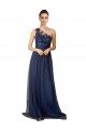 One Shoulder Sweep Train Tulle Dark Navy Sleeveless Bridesmaid Dress Victoria