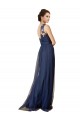 One Shoulder Sweep Train Tulle Dark Navy Sleeveless Bridesmaid Dress Victoria