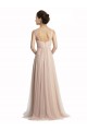 Square Neck Long Tulle Nude Sleeveless Bridesmaid Evening Dress Victoria