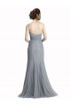 One Shoulder Long Tulle Slate Grey Sleeveless Bridesmaid Dress Victoria