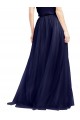 High Neck Long Tulle Navy Blue Sleeveless Semi Formal Evening Dress / Bridesmaid Dress Victoria