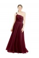 One Shoulder Long Tulle Burgundy Sleeveless Semi Formal Evening Dress / Bridesmaid Dress Victoria