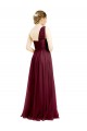 One Shoulder Long Tulle Burgundy Sleeveless Semi Formal Evening Dress / Bridesmaid Dress Victoria