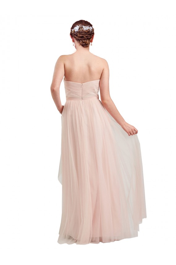 Sweetheart Long Tulle Pink Sleeveless Bridesmaid Dress / Evening Dress Victoria