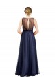 Boat Neck Long Tulle Burgundy Sleeveless Semi Formal Evening Dress / Bridesmaid Dress Victoria
