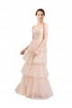 V-Neck Long Tulle Pink Sleeveless Semi Formal Evening Dress / Bridesmaid Dress Victoria