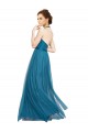 High Neck Long Tulle Teal Green Sleeveless Bridesmaid Dress Victoria