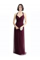 V-Neck Long Tulle Red Sleeveless Bridesmaid Dress / Evening Dress Victoria