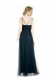 V-Neck Long Tulle Blue Sleeveless Bridesmaid Dress Victoria