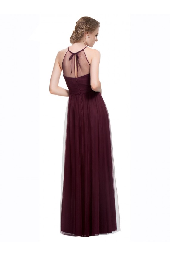 Sweetheart Long Tulle Red Sleeveless Bridesmaid Dress Victoria