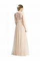 Illusion Neck Long Tulle & Lace Ivory Sleeveless Bridesmaid Dress Victoria