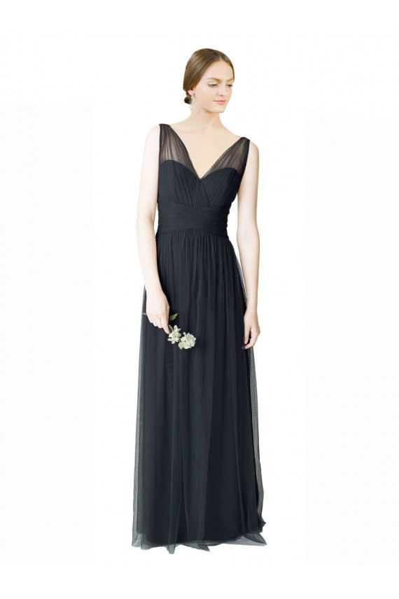 Sweetheart Long Tulle Pewter Sleeveless Formal Dress / Bridesmaid Dress Victoria