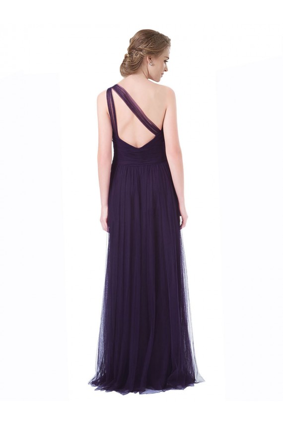 Sweetheart Long Tulle Plum Sleeveless Bridesmaid Dress Victoria