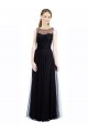 Illusion Neck Long Tulle & Lace Black Sleeveless Bridesmaid Dress Victoria