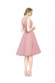 V-Neck Knee Length Tulle Pink Sleeveless Bridesmaid Gown Victoria