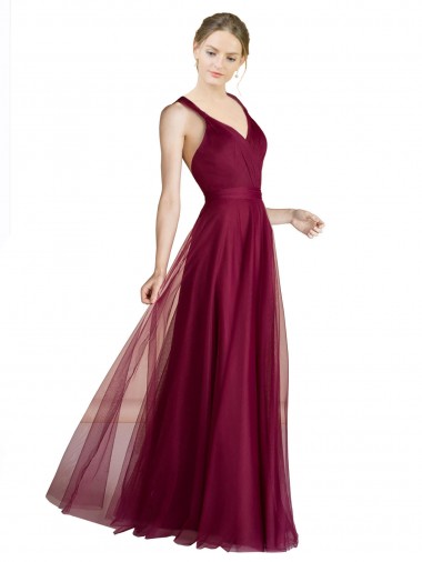 Sweetheart Long Tulle Sleeveless Bridesmaid Dress Victoria
