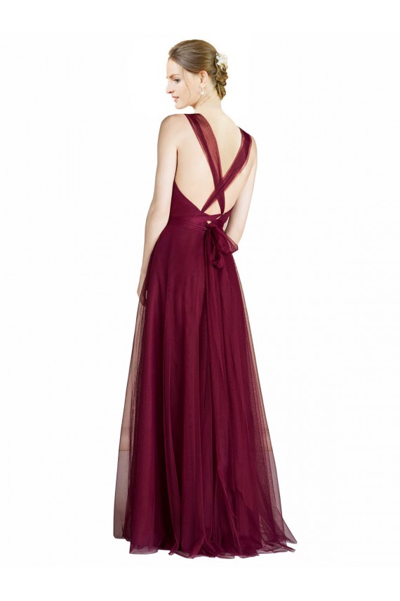 Sweetheart Long Tulle Sleeveless Bridesmaid Dress Victoria