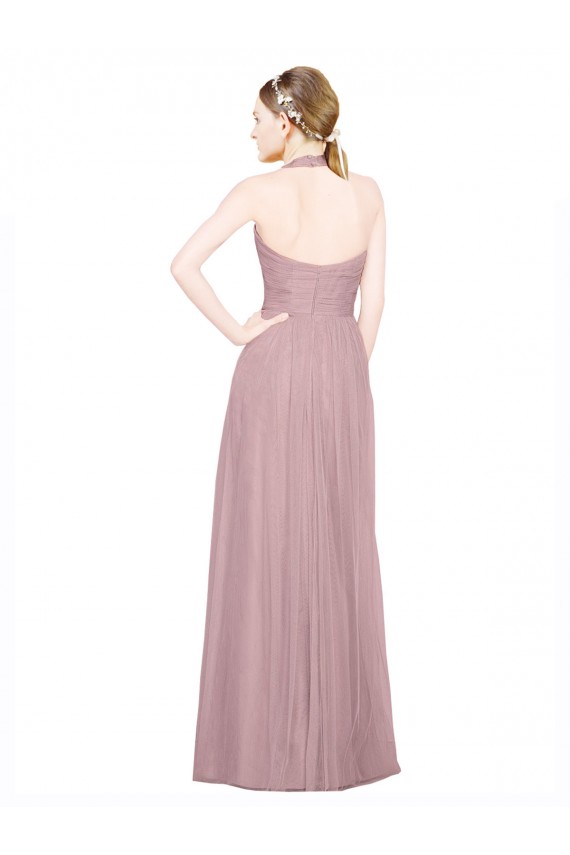 V-Neck Long Tulle Sleeveless Bridesmaid Gown Victoria