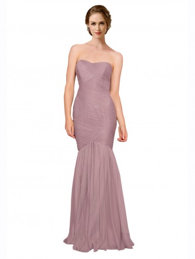 Strapless Long Tulle Sleeveless Bridesmaid Dress Victoria