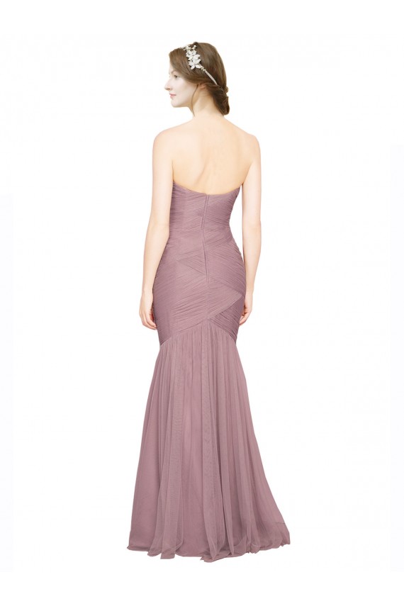 Strapless Long Tulle Sleeveless Bridesmaid Dress Victoria