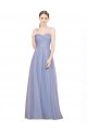 Strapless Long Tulle Light Sky Blue Sleeveless Formal Dress / Bridesmaid Dress Victoria