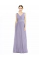 V-Neck Long Tulle Lilac Sleeveless Bridesmaid Dress Victoria