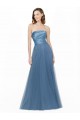 Strapless Long Satin & Tulle Sleeveless Bridesmaid Dress Victoria
