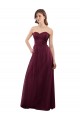 Strapless Long Tulle Burgundy Sleeveless Bridesmaid Dress Victoria