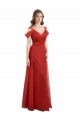 Sweetheart Long Tulle Red Cold Shoulder Formal Dress / Bridesmaid Dress Victoria
