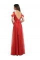 Sweetheart Long Tulle Red Cold Shoulder Formal Dress / Bridesmaid Dress Victoria