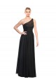 One Shoulder Long Tulle Black Sleeveless Bridesmaid Dress / Evening Dress Victoria