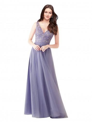 Sweetheart Long Tulle & Lace Sleeveless Formal Dress / Bridesmaid Dress Victoria